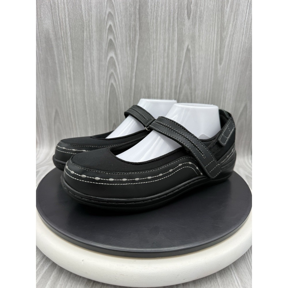 Orthofeet Chicksaw Mary Jane Womens Size 8.5 X-Wide Black Diabetic Casual Shoes
